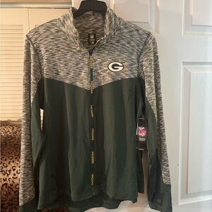 NFL Women's Green and Gray Varsity Jacket